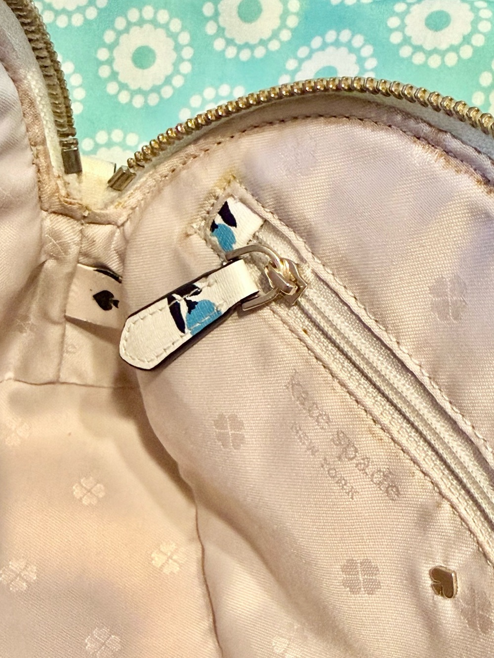 Kate Spade Spencer Dainty Bloom Small Dome Bag Chain Crossbody White Blue Floral - Picture 14 of 17